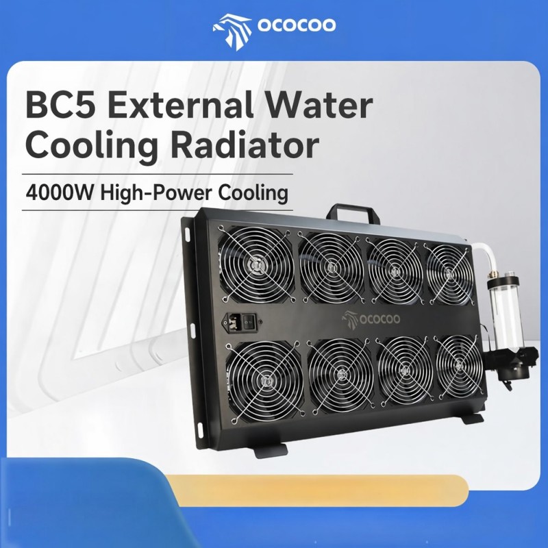 External Radiator Water Cooling Kit - OCOCOO Integriertes Externes Wasserkühlungs-Radiator-Kit 4000W Hochleistungs-GPU-Mining-Maschinen