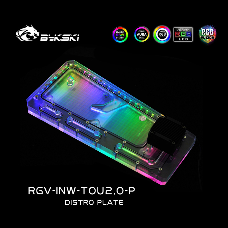 Distro Plate Ddc Pump Combo - BYKSKI RGV-INW-TOU2.0-P Acrylplatine Wasserkanallösung für IN