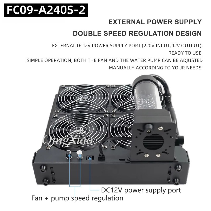 External Radiator Water Cooling Kit - 4-Lüfter-Kühlerpumpe und integrierter externer Wassertank Kühlkit